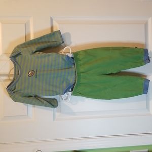 Good Kids Life Is Good Green & Blue Football 2 Piece Set, 18-24mo